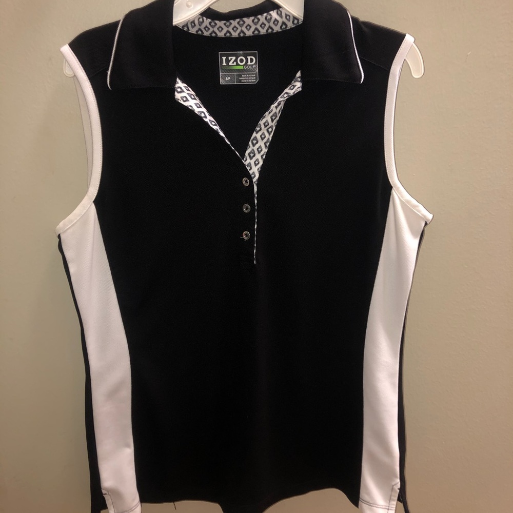 Black and white Izod golf tank